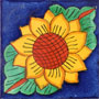 Mexican Clay Tile Girasol Dos Hojas 1162